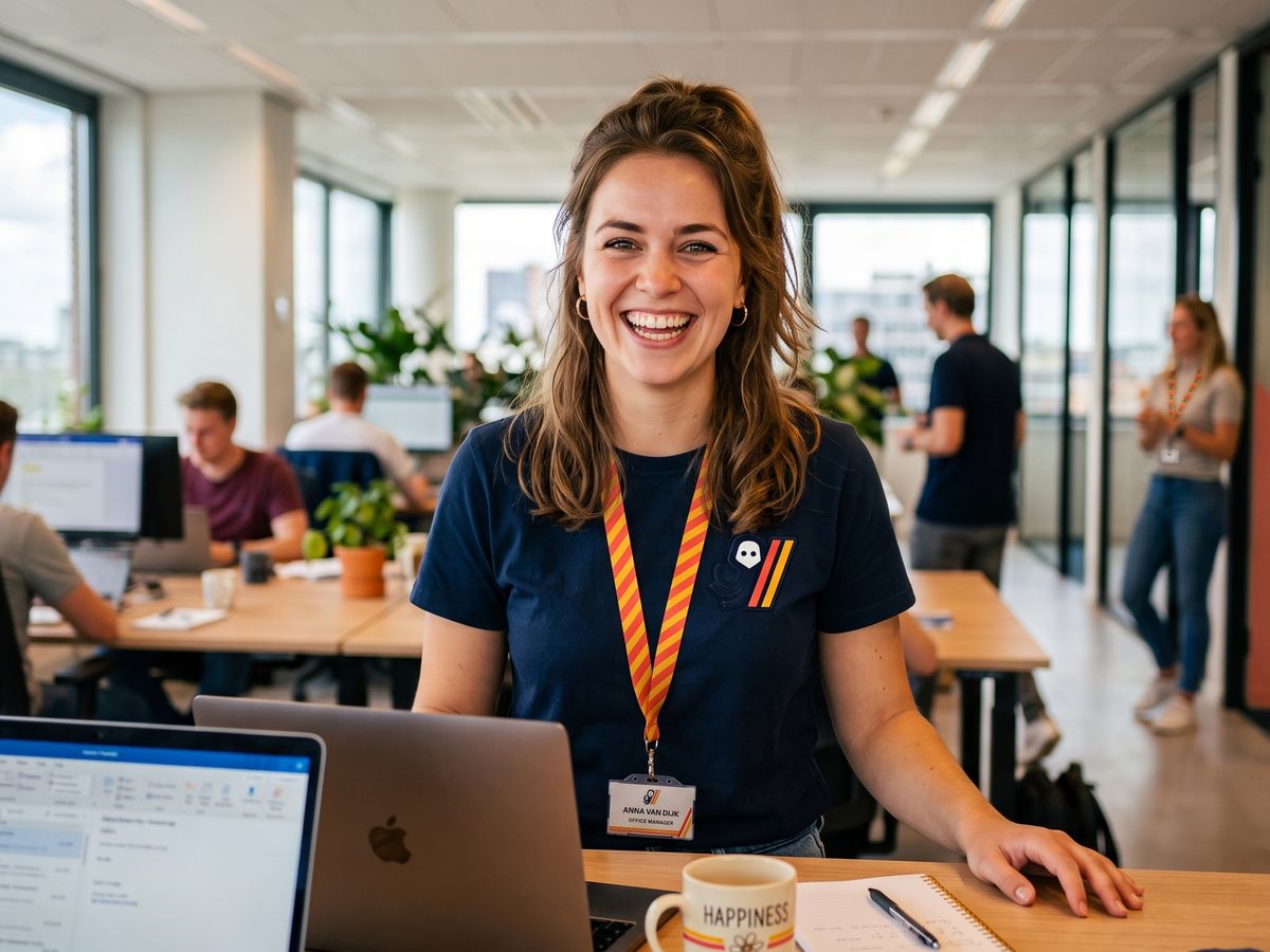 AI consultant van Software Vrienden aan het werk op kantoor, klaar om jouw bedrijfsprocessen door te lichten